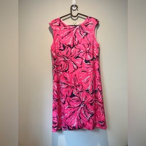 Hot Pink & Navy Silk Shift Dress Lilly Pulitzer (only worn once!)